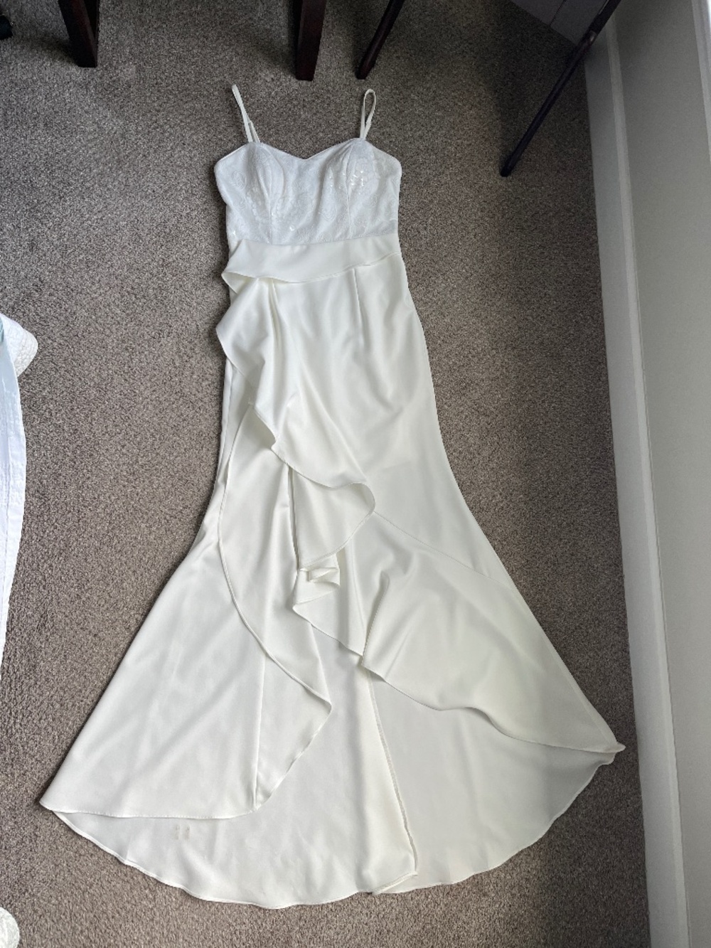 Asymmetrical floor length gown